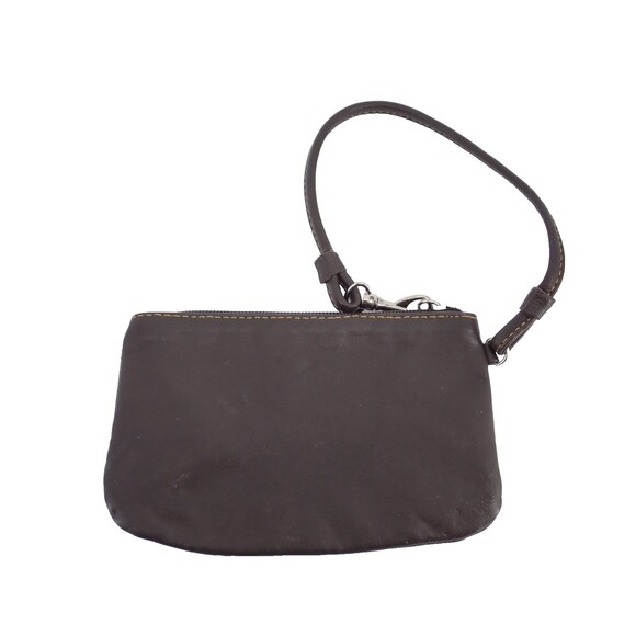 Born Brown Leather Logo Coin Brown Purse Wristlet Bag With Strap & Hook Small - Picture 3 of 10